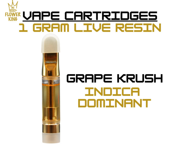 LIVE RESIN VAPE CARTDIDGE <br> GRAPE KRUSH  (1 GRAM) <br> INDICA DOMINANT - Image 1