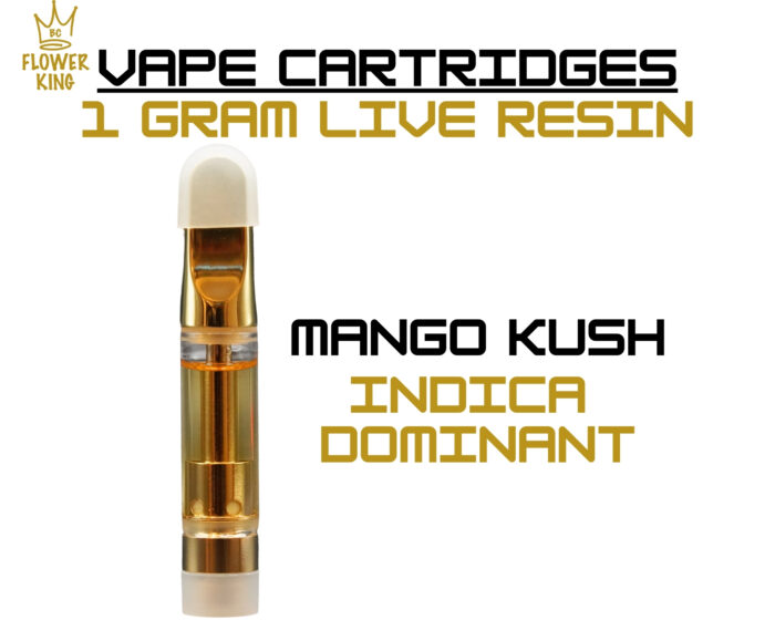 LIVE RESIN VAPE CARTDIDGE  <br> MANGO KUSH (1 GRAM) <br> INDICA DOMINANT - Image 1