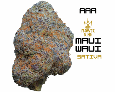 AAA <br> MAUI WAUI <br> SATIVA DOMINANT HYBRID